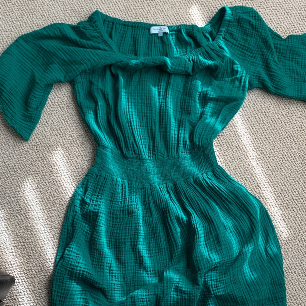 Michael Stars Teal Off-Shoulder Dress